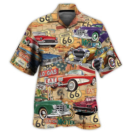 Hawaiian Men Shirt 3D Car Print Short Sleeve Blouse Summer Beach Vacation single Breasted Fashion Lapel Men's Clothing