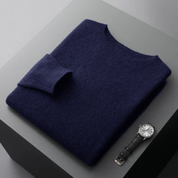 100% Merino Wool Sweater Man O-neck Basic Wool Pullover Autumn Winter Long Sleeve Soft Warm Jumper Smart Casual Knit Popular Top