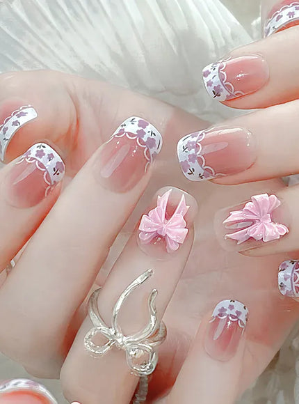 KissIcon Blush Pink Nails Pearl 3D Tips -