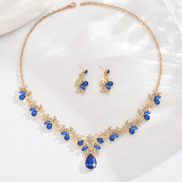 3pcs New Fashion Necklace Sets for Women Waterdrop Collar Choker Necklace Earring Jewelry Set for Prom Birthday Bridal Wedding