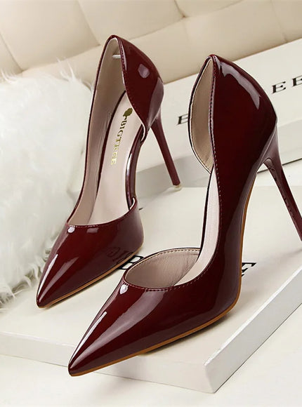 Candy Color Patent Leather Shallow Mouth Pointed Toe