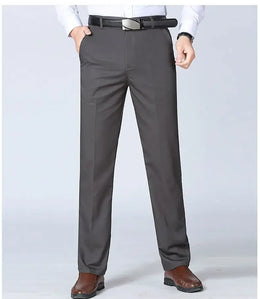 Mens 100% Cotton Summer Thin Autumn Thick Trousers Fashion Brand Cargo Pants Smart Casual Solid Khaki Black Suit Pant GOZBKF