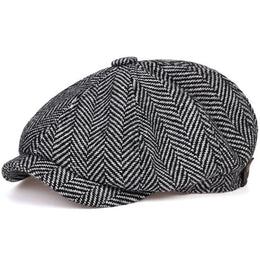 Men's Tweed British Newsboy Hat Herringbone Gatsby Hat Street Hats Octagonal Brim Hat Four Seasons Hip Hop Beret Painter Hat