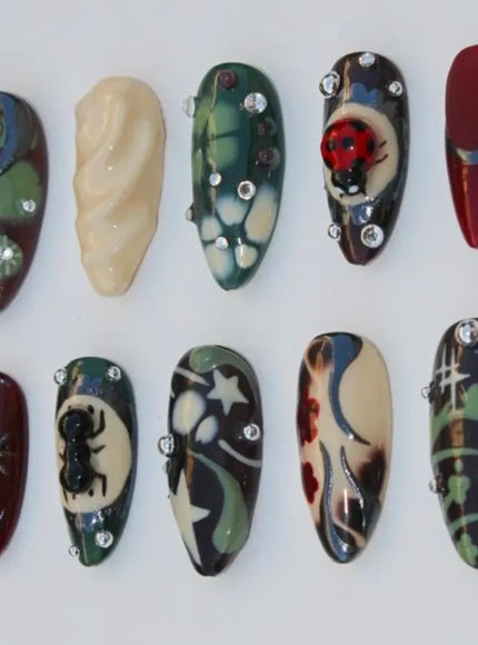 KissIcon Press On Nails Y2K 3D Green Almond