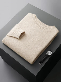 100% Merino Wool Sweater Man O-neck Basic Wool Pullover Autumn Winter Long Sleeve Soft Warm Jumper Smart Casual Knit Popular Top