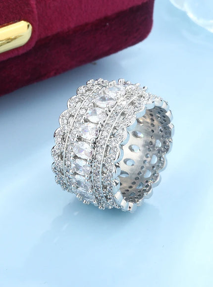 💋 Korean Lace Flower 925 Silver Ring - Elegant Retro Charm