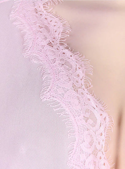 High Quality Women's Sheer Mesh Robe Set Transparent V Neck Sleepwear Nightgown Plus Size Sexy Babydoll Lingerie with Panties