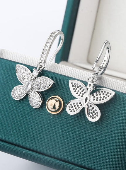 KissIcon Creative Bow Diamond Zircon Earrings - Shine