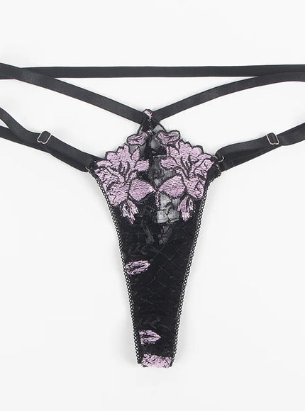 Plus Size Floral Transparent Lace Women Bra and Panties  Jajama Set Lingrie Set from M-5XL