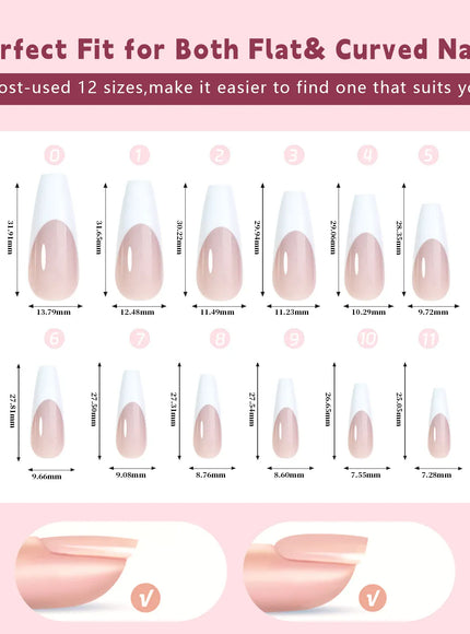 Colorful Fake Nails Set - Adhesive Glue Press