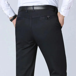 Mens 100% Cotton Summer Thin Autumn Thick Trousers Fashion Brand Cargo Pants Smart Casual Solid Khaki Black Suit Pant GOZBKF