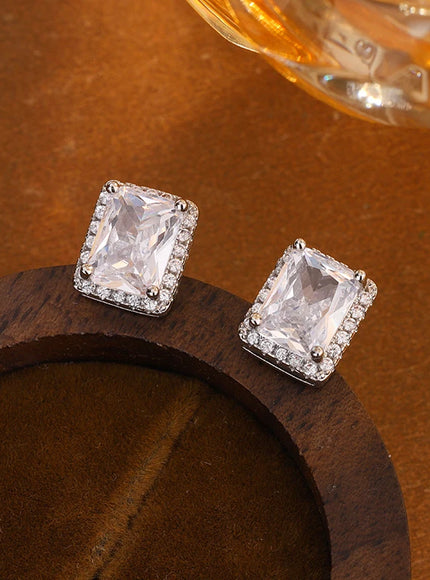 Hypoallergenic CZ Stud Earrings for Women | 925 Silver with AAA Cubic Zirconia |Lightweight Jewelry Gift for Sensitive Ears