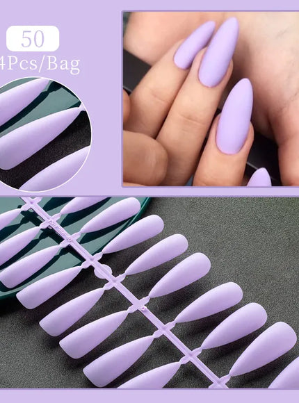KissIcon 24Tips False Nail Tips Almond Coffin Extension