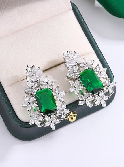 💋 Luxury 925 Silver Plated Square Earrings - AAA Zircon