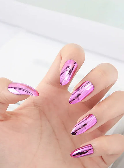 KissIcon Mirror Nails - Metal Effect Adhesive Almond