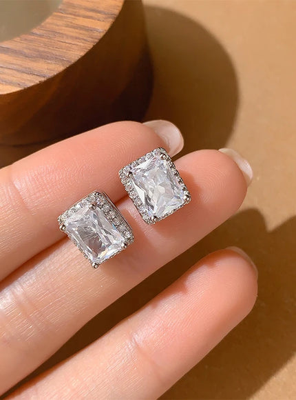 Hypoallergenic CZ Stud Earrings for Women | 925 Silver with AAA Cubic Zirconia |Lightweight Jewelry Gift for Sensitive Ears