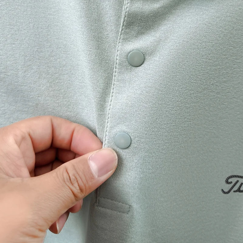 Luxury Men Summer New Short-Sleeved Polo Shirt Lapel Button Solid Color Letter Print Comfortable Ventilate Fashion Men'sClothing