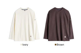 Maden Men's V-Neck T-Shirt Long Sleeve Pullover Solid Color Casual Basic Base Layer For Spring Autumn Soft Breathable Top