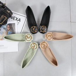 KissICON Spring Shallow Square Toe Flats Casual Shoes Women