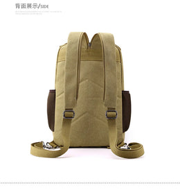 Small Mens Backpack Canvas Casual Backpacks for Men 2025 Mini Male School Bag Rucksack Man Multi-function Crossbody Bag Travel