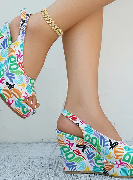 Print Decor Super High Heels Sandals for Women