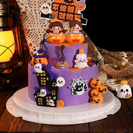2025 Halloween Cake Decorations Pumpkin Ghost Black Castle Haunted Houses Cake Toppers for Happy Halloween Party Supplies