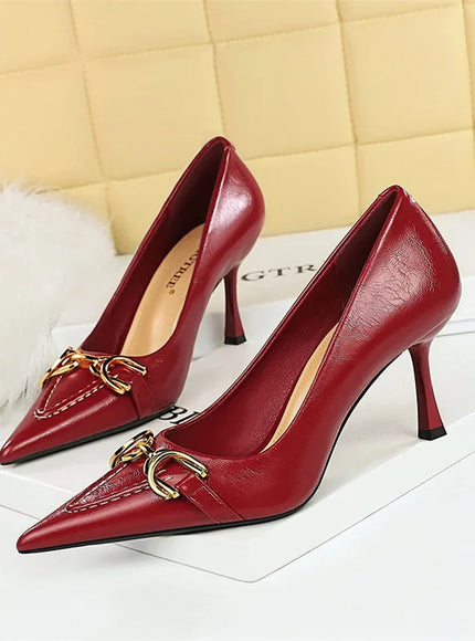 Women High Heel Stiletto Shallow Mouth Pointed Toe