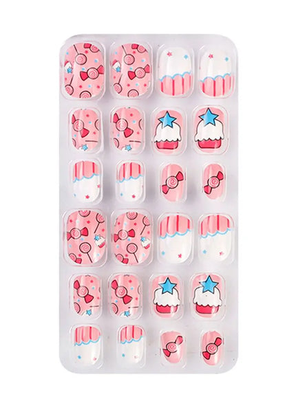 KissICON A-12 💋 Child False Nails 24Pcs Box - Easy