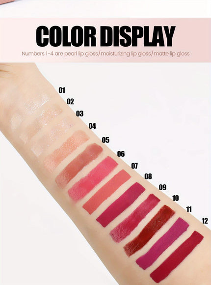 KissICON A 12piece Lip Set – Gloss Glaze Matte
