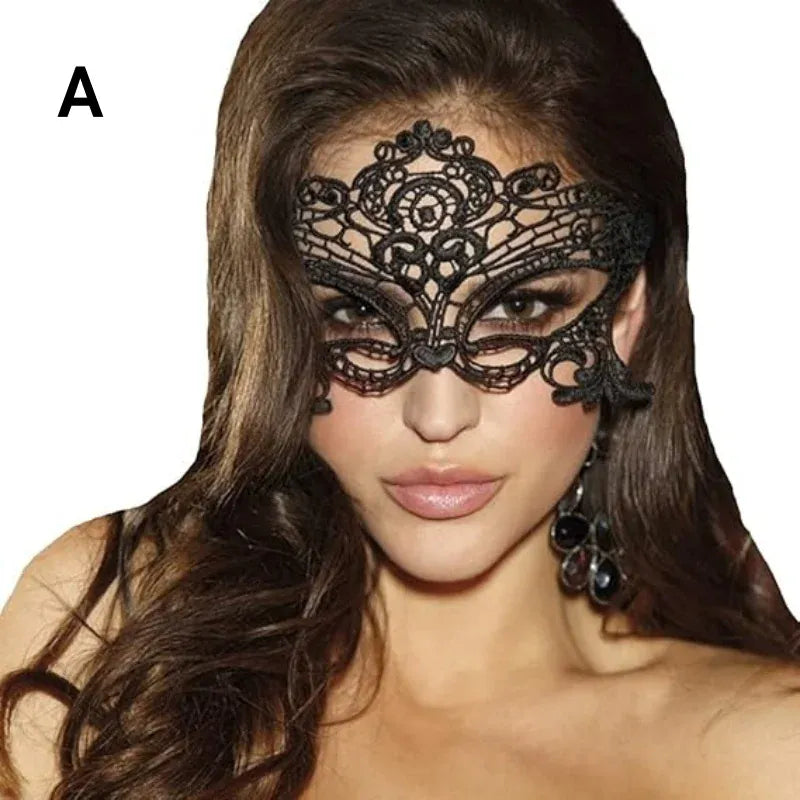 KissICON A 1Pc Halloween Makeup Ball Costume Party Ladies Lace Mask Half Face Cloak Mask