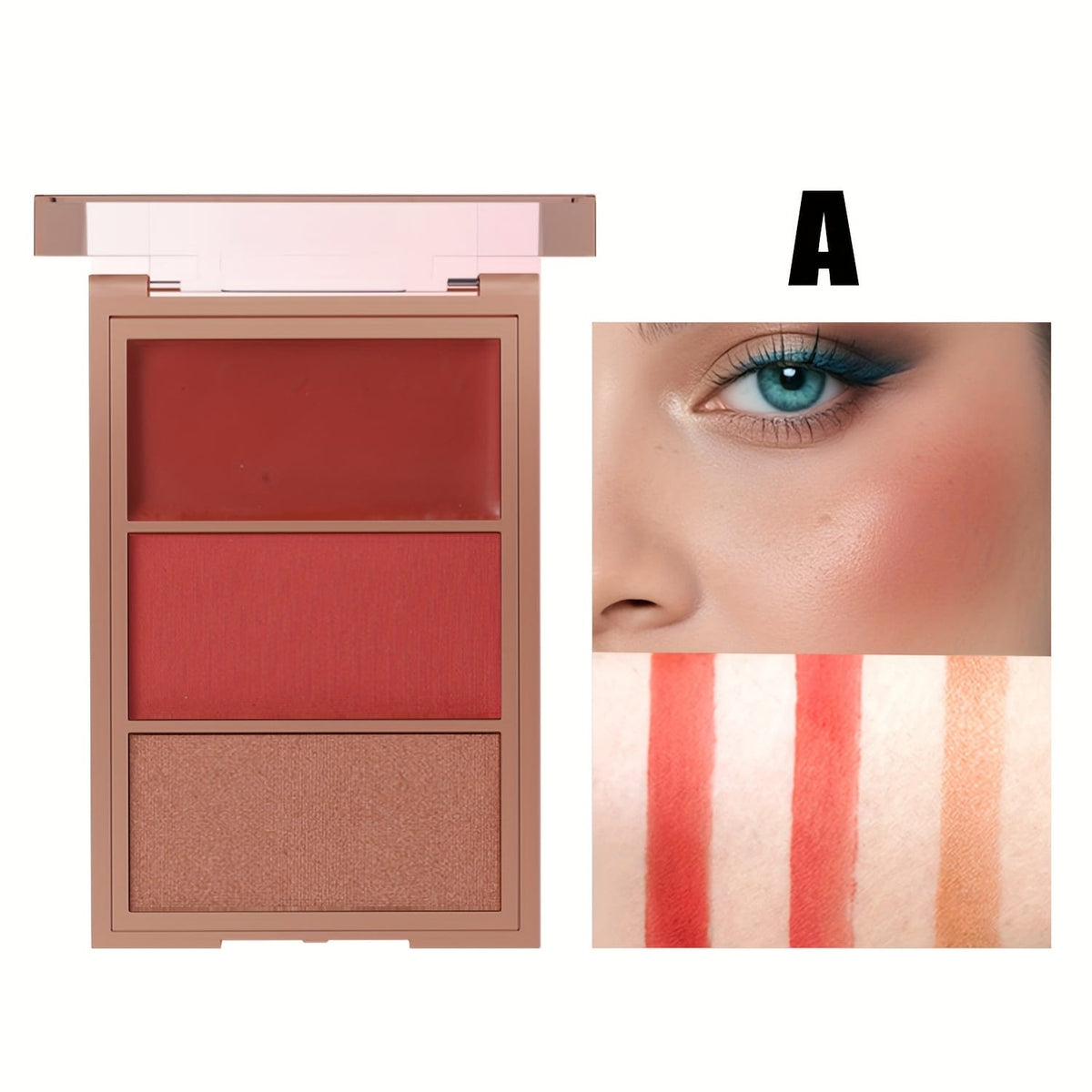 KissICON A Allbeige 3in1 Cream Powder Highlighter Trio