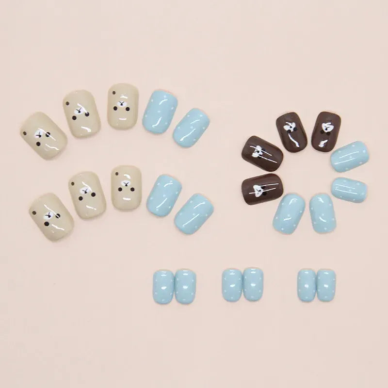 KissICON A Cute Little Bear Press On Nails Short Style