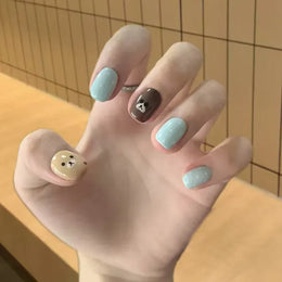 KissICON A Cute Little Bear Press On Nails Short Style