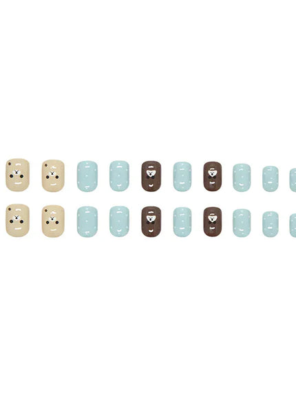 KissICON A Cute Little Bear Press On Nails Short Style