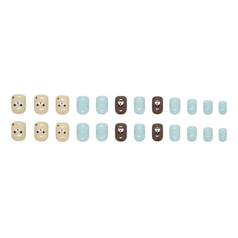 KissICON A Cute Little Bear Press On Nails Short Style