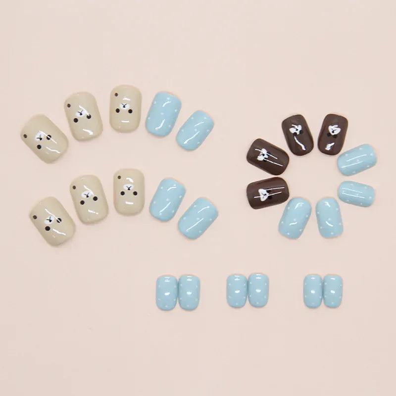 KissICON A Cute Little Bear Press On Nails Short Style