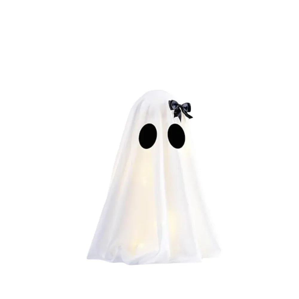 KissICON A Cute Witch Hat Ghost Decor Spooky Light Up Halloween Ghost Decorations For Indoor Home Mantel Shelf DIY Ghost Tabletop Decor