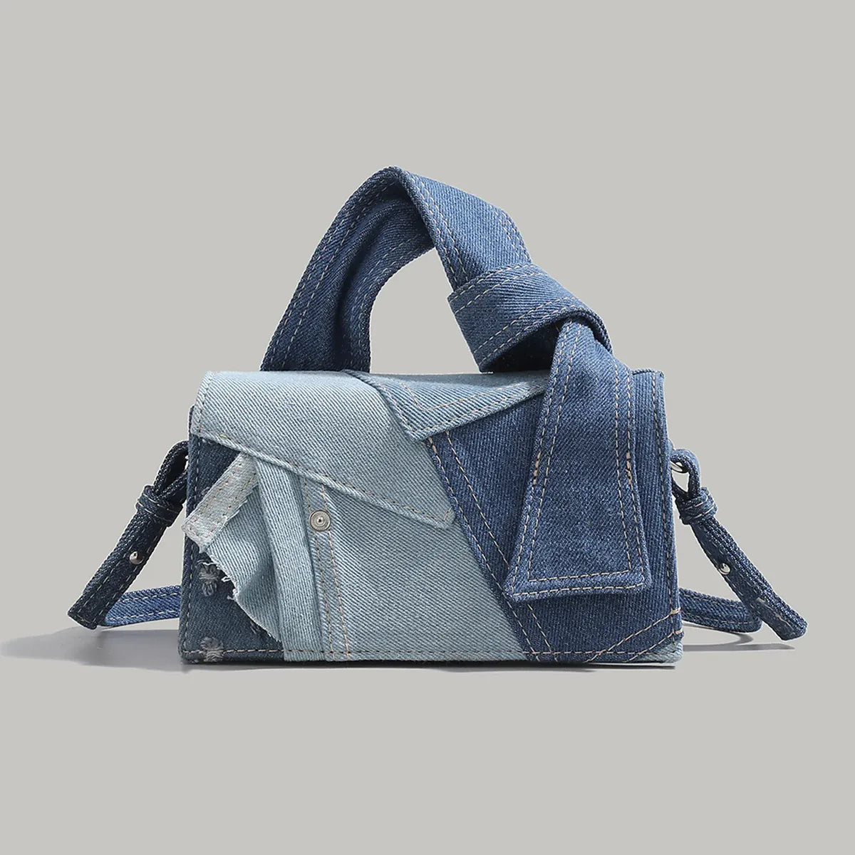 Dropshipman A Denim Mini Crossbody Bag Shoulder Bag Handbag  Adjustable Strap Magnetic Buckle Stylish