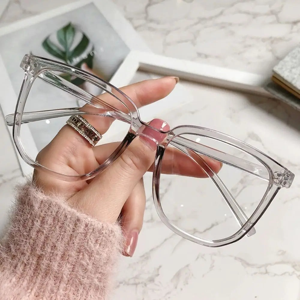 KissICON A-Grey Large Square Frame Anti-Blue Light Glasses Fashion Retro Men Women Computer Goggles Reading Eyeglasses Optical Spectacle Eyewear