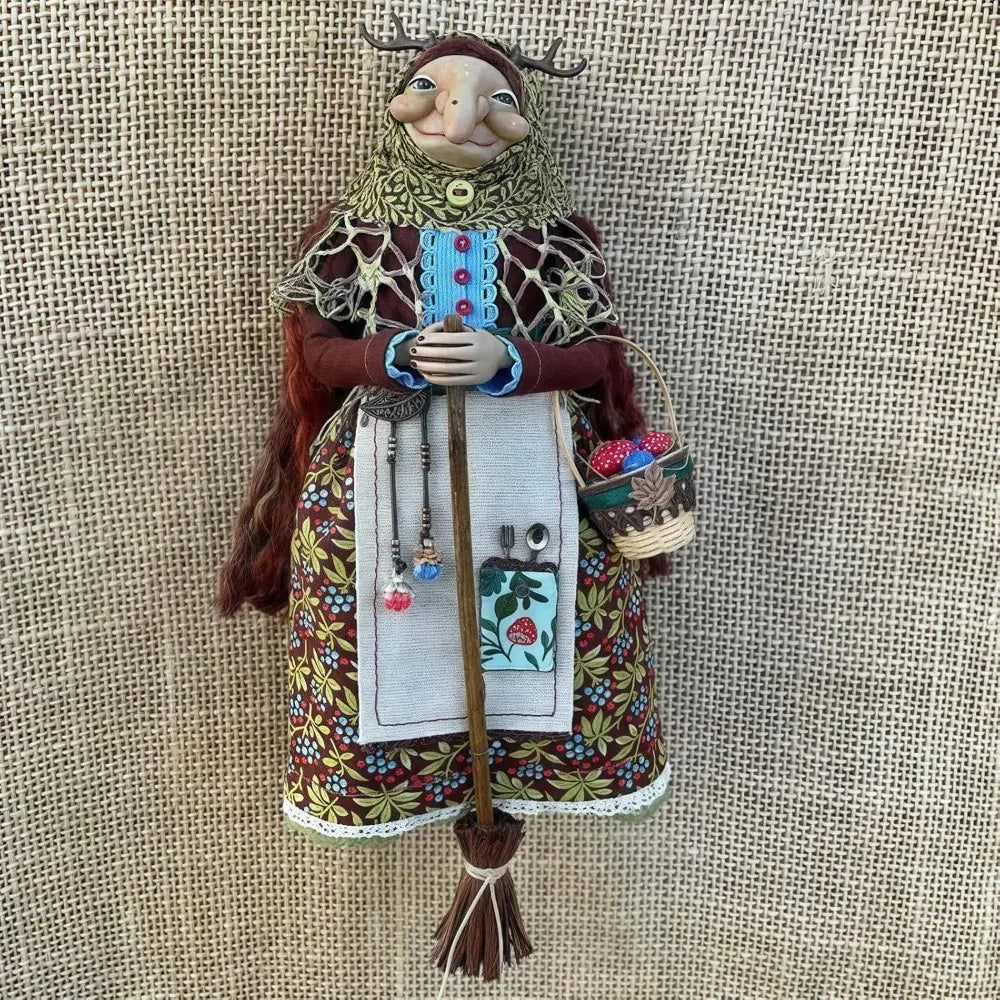 KissICON A Halloween Kitchen Witch Doll Witch Doll Door Decor Good Luck Charm Home Charming Festive Antique-Inspired Decor Home Decoration