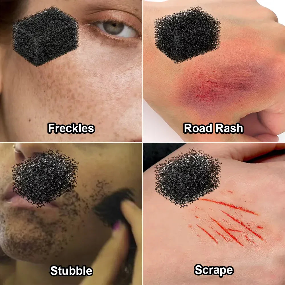 KissICON A Halloween SFX Makeup Kit with Fake Blood Cream Plasma Cream And Special Effect Makeup Sponge for Zombie Vampire Monster
