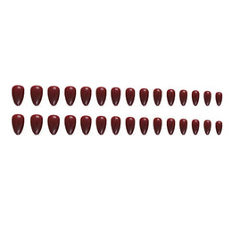 KissICON A KissIcon 24Pcs Long Almond Nails Red Set -