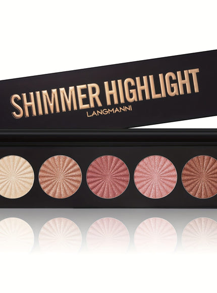 jkthpu-45 A KissIcon Langmanni 5-Color Highlighter & Contour - Longwear