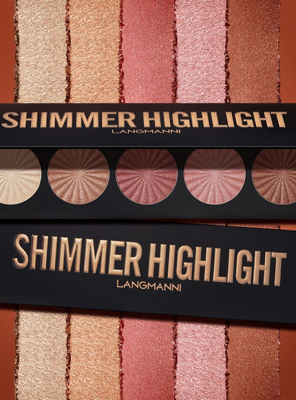 jkthpu-45 A KissIcon Langmanni 5-Color Highlighter & Contour - Longwear