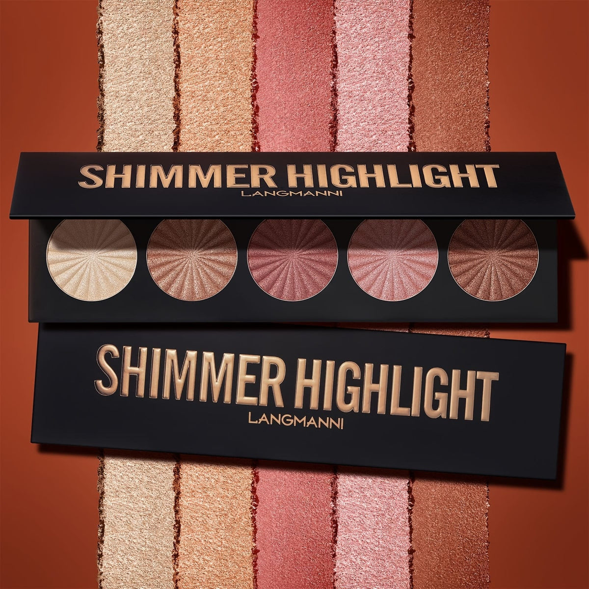jkthpu-45 A KissIcon Langmanni 5-Color Highlighter & Contour - Longwear