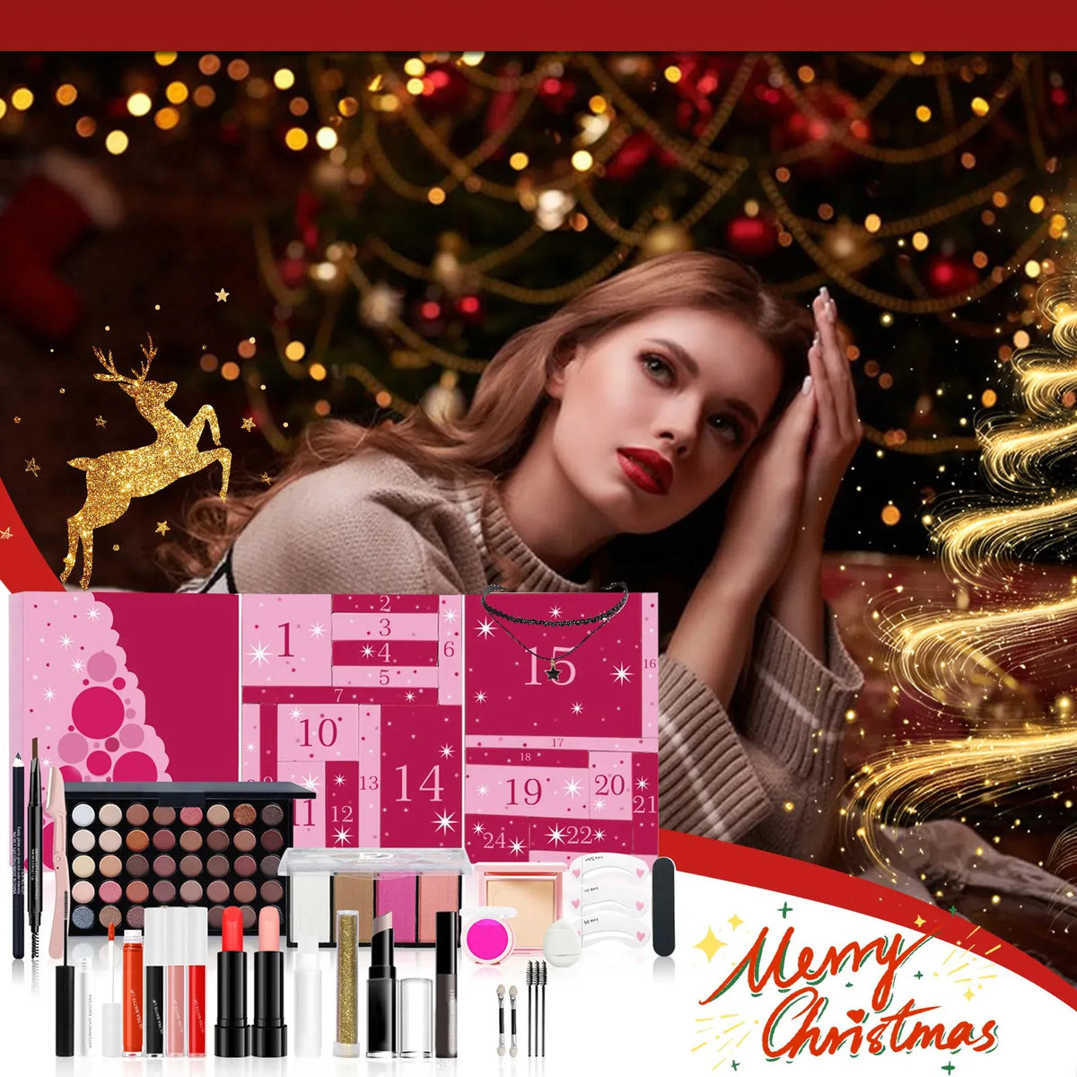 KissICON A KissIcon POPFEEL Christmas Makeup Set - 24pcs All