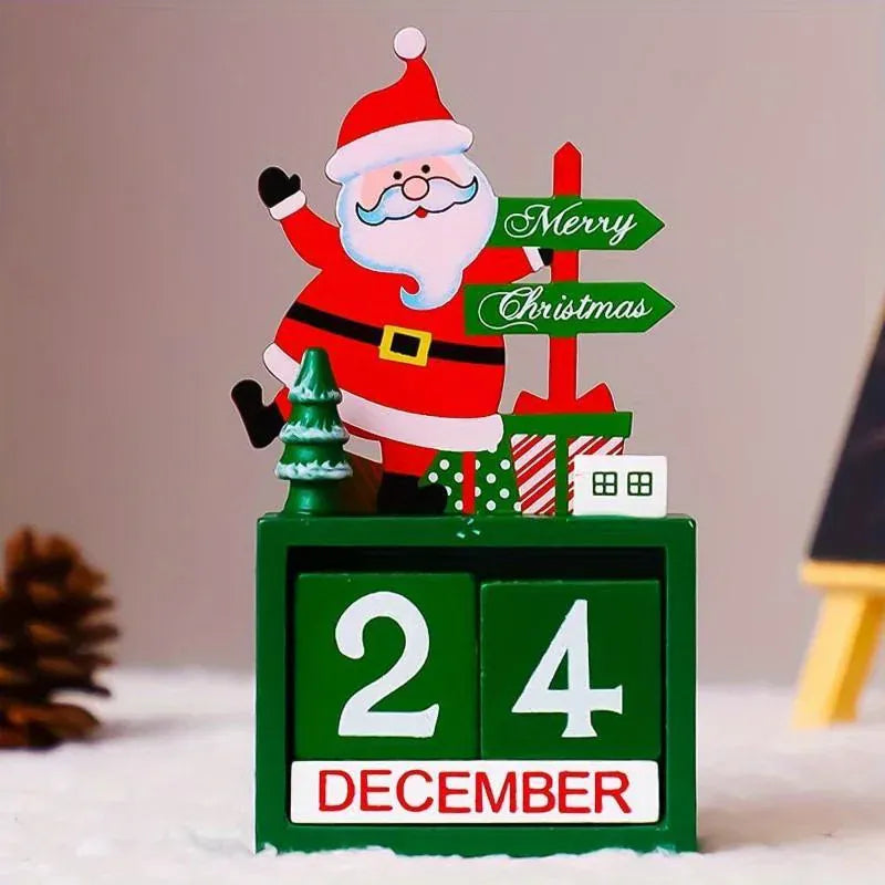 KissICON A / L 1pc Christmas Countdown Calendar Ornament, a Decorative Piece for Desks And Bookshelves, with Adjustable Month And Date