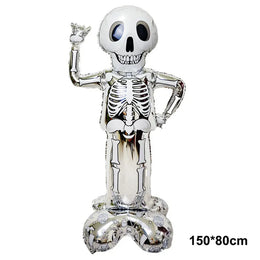 KissICON A / Other Halloween Party Decor Standing Inflatable Aluminum Foil Balloon Ghost Pumpkin Skull Haunted House Tombstone Skeleton Balloon
