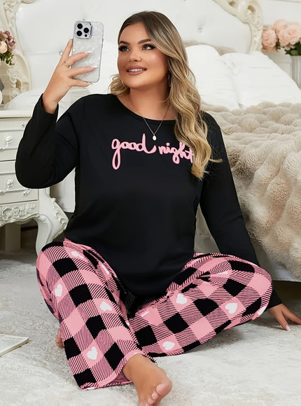 jkthpu-45 A Pajama Set Featuring a Long-Sleeve Crew Neck