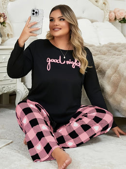 jkthpu-45 A Pajama Set Featuring a Long-Sleeve Crew Neck